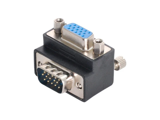 Alt view image 2 of 7 - 90 Degree Up Angled VGA SVGA Male to Female Extension Adapter for Monitor Projector