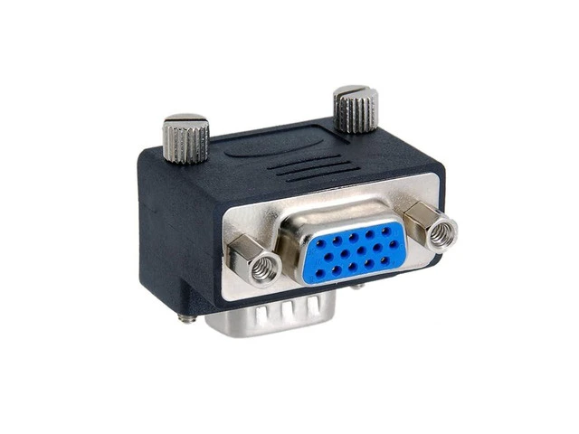 Alt view image 3 of 7 - 90 Degree Up Angled VGA SVGA Male to Female Extension Adapter for Monitor Projector