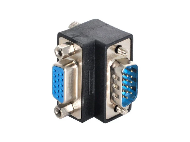 Alt view image 4 of 7 - 90 Degree Up Angled VGA SVGA Male to Female Extension Adapter for Monitor Projector