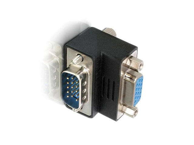 Alt view image 5 of 7 - 90 Degree Up Angled VGA SVGA Male to Female Extension Adapter for Monitor Projector