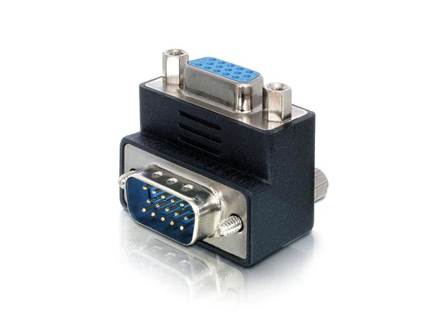 Alt view image 6 of 7 - 90 Degree Up Angled VGA SVGA Male to Female Extension Adapter for Monitor Projector