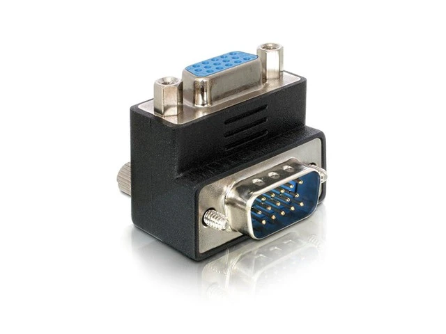 Alt view image 7 of 7 - 90 Degree Up Angled VGA SVGA Male to Female Extension Adapter for Monitor Projector