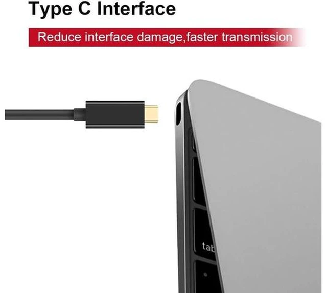 Alt view image 2 of 7 - USB C to DVI Cable 4K@30Hz Thunderbolt to DVI (24+1) Male to Male Cable 6FT USB Type-C to DVI Adapter Support 2017-2020 MacBook Pro, Surface Book 2, Dell XPS 13, Galaxy S10