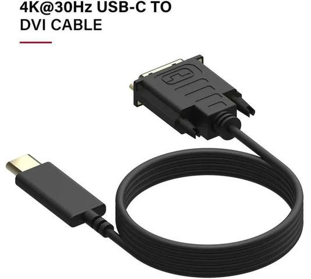 Alt view image 5 of 7 - USB C to DVI Cable 4K@30Hz Thunderbolt to DVI (24+1) Male to Male Cable 6FT USB Type-C to DVI Adapter Support 2017-2020 MacBook Pro, Surface Book 2, Dell XPS 13, Galaxy S10