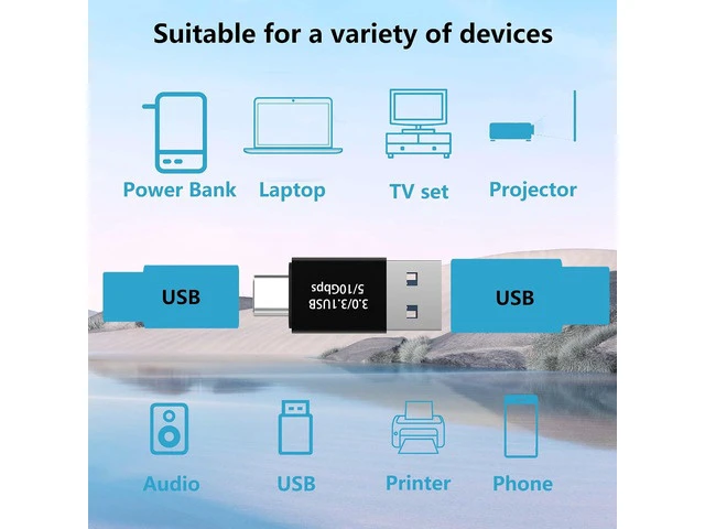 Alt view image 2 of 7 - USB C to USB 3.0 Adapter (4 Pack) Type C Male to USB 3.0 Male Converter Compatible with Mobile Phones Computers Notebook Computers Black