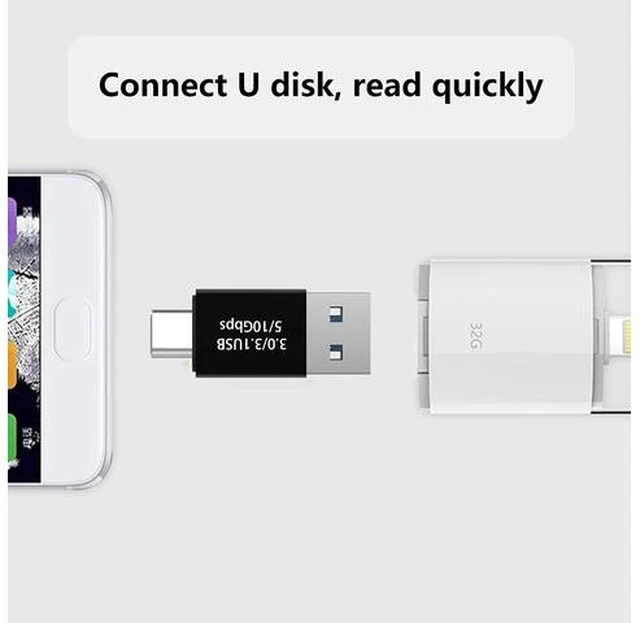 Alt view image 4 of 7 - USB C to USB 3.0 Adapter (4 Pack) Type C Male to USB 3.0 Male Converter Compatible with Mobile Phones Computers Notebook Computers Black