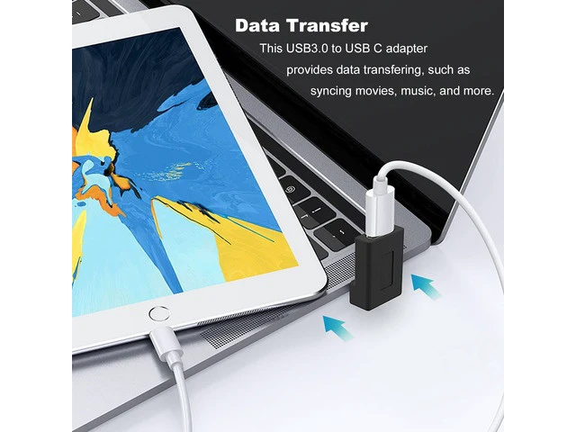 Alt view image 4 of 7 - 2 Pack Right Angle USB A to USB C Adapter 90 Degree Up and Down Angle USB 3.0 Male to Type C Female Connector for PC Laptop Tablet and Phones