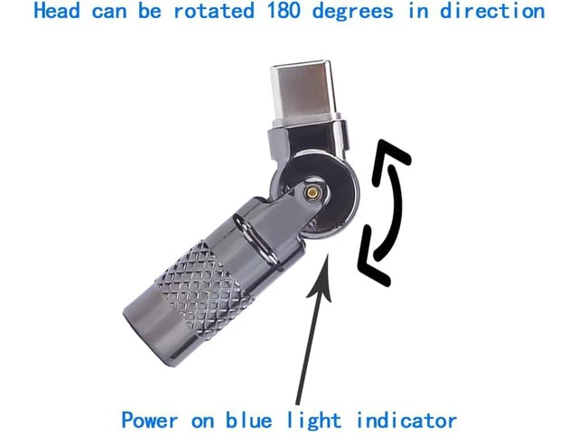 Alt view image 4 of 5 - USB C Female to USB C Male 180 Rotating Fast Charge Adapter 2PCS for Phone 15/15pro/15plus/15 pro max Laptop Tablet