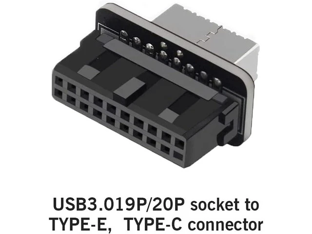 Alt view image 2 of 6 - USB Front Panel Adapter USB 3.0 Front 19PIN to 3.1 Type C Front Panel Header Type E Adapter 20 to 19 Pin Expansion Card