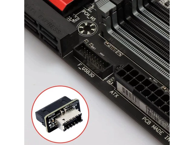 Alt view image 3 of 6 - USB Front Panel Adapter USB 3.0 Front 19PIN to 3.1 Type C Front Panel Header Type E Adapter 20 to 19 Pin Expansion Card