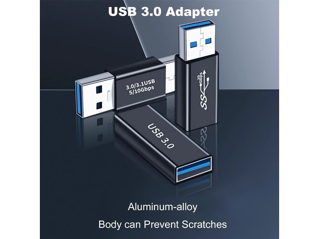 Alt view image 2 of 6 - 3 Pack USB 3.0 Adapter USB-A Male to Female Male to Male and Female to Female Extension Coupler Converter Extender Connector