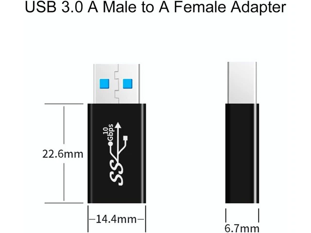 Alt view image 6 of 6 - 3 Pack USB 3.0 Adapter USB-A Male to Female Male to Male and Female to Female Extension Coupler Converter Extender Connector