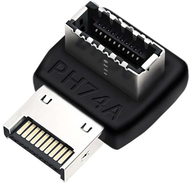 Main image of USB C Motherboard AdapterUSB 3.2 Type E 90 Degree Front Panel Internal Connector Header Converter for Motherboard Black C