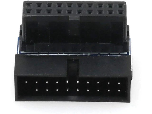 Alt view image 3 of 5 - USB 3.0 90 Degree Adapter Black USB 3.0 19Pin/20Pin Male to Female L Turn Right Angle Power Adapter Motherboard Down Angled