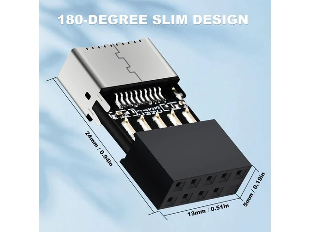 Alt view image 5 of 7 - USB 2.0 to USB 3.2 Gen 1 Header Extension Adapter for Mainboard with Type E Key-A Female Front Panel Socket to 9 Pin Header Internal Conversion Adapter