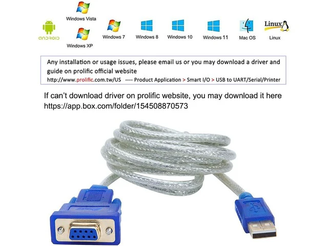 Alt view image 4 of 6 - 3 Feet USB to Serial Female Adapter Cable DB9 RS232 to USB 2.0 Cord with Prolific PL2303 Chip Windows 11 10 8 7 Mac Linux