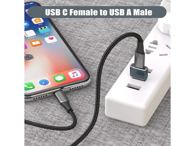 Alt view image 3 of 7 - USB to USB C Adapter for iPhone 16 Charger 2Pack USBC Female to A Male OTG Type C Converter for Apple Watch Ultra iWatch 7 8 9 10 iPhone 15 14 13 Plus Pro Max AirPods iPad Car S24