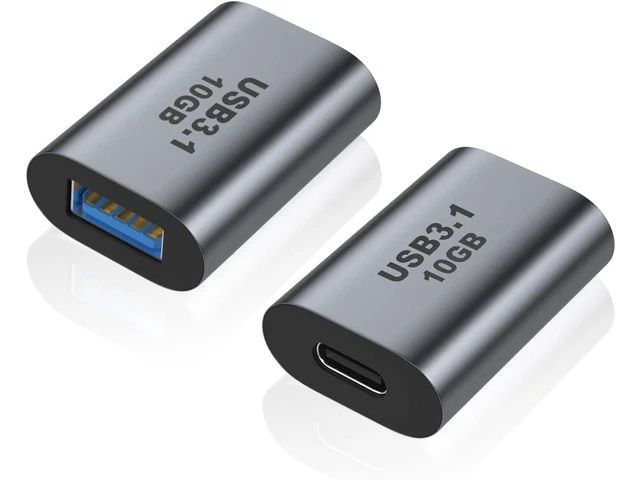 Alt view image 4 of 6 - USB Female to USB C Female Adapter (2 Pack) 10Gbps USB 3.1 to Type-C Extension Coupler Converter Extender Connector Support Fast Charging for PC Laptop Charger Power Bank