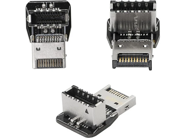 Alt view image 6 of 7 - 90 Degree USB Type E Adapter Up Angle USB 3.2 Type E Male to Female Front Panel Internal Connector Adapter High Speed 10Gbps for USB C Header Motherboard(Up/A)
