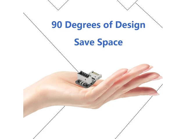 Alt view image 7 of 7 - 90 Degree USB Type E Adapter Up Angle USB 3.2 Type E Male to Female Front Panel Internal Connector Adapter High Speed 10Gbps for USB C Header Motherboard(Up/A)