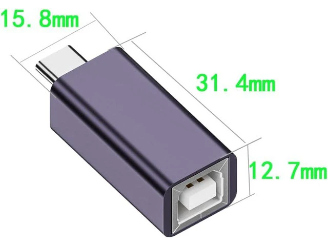 Alt view image 5 of 6 - 2 Pack USB C to USB B Adapter Type C to MIDI Convert Connector Type C Male to USB B Female Printer Adapter for Eectric Piano DAC Synthesizer DJ Controller Keyboard Printer (Straight)