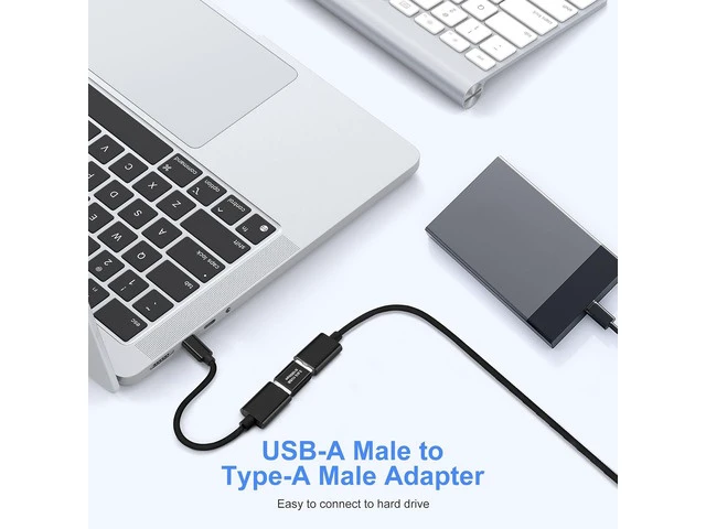 Alt view image 3 of 7 - USB 3.0/3.1 Male to USB 3.0/3.1 Male Adapter (2 Pack) OTG 3.0/3.1 USB A to 3.0/3.1 USB A Adapter USB Connector Connection or Data Cable Extension USB3.0 Expansion Adapter