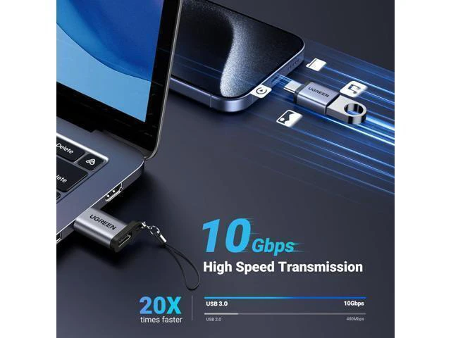 Alt view image 3 of 7 - USB to USB C Adapter 2 Pack 10Gbps USB C Female to USB Male Adapter Thunderbolt Compatible with iPhone 16 15 MacBook iPad Galaxy MagSafe Watch 9/8