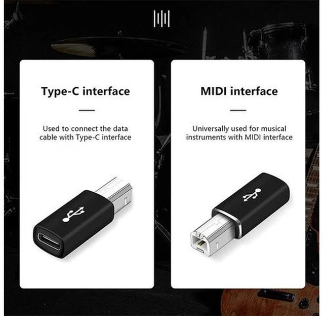 Alt view image 2 of 7 - USB B to USB C Adapter (2 Pack) USB-C Female to Printer Male Converter USB Type C to Midi USB B Connector Support Data Sync Compatible with Printer Scanner Fax Machine Electronic Piano