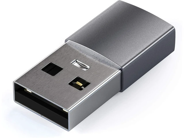 Alt view image 2 of 5 - Type-A to Type-C Adapter Converter - USB-A Male to USB-C Female - Compatible with iMac MacBook Pro/MacBook Laptops PC Computers and More (Space Gray)
