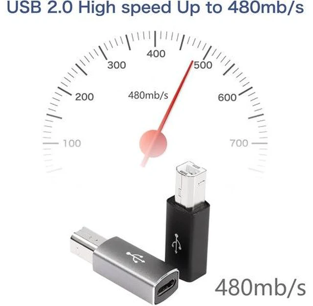 Alt view image 5 of 7 - USB C to USB B Adapter 4-Pack USB C Female to Printer Male Converter Adapter Compatible with MIDIPrintersElectric Piano and Synthesizers Devices
