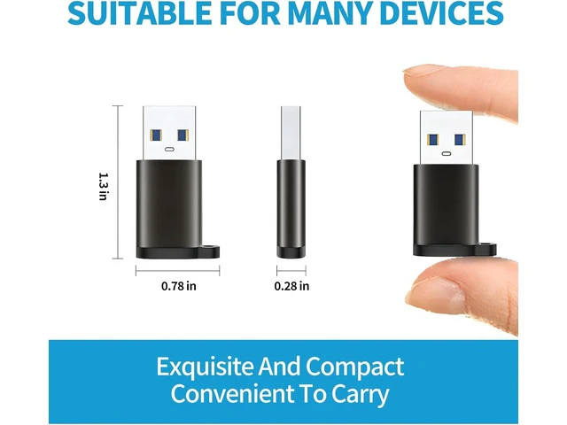 Alt view image 3 of 7 - USB to USB C 3.0 Adapter 4 Pack Type C to USB A Converter USB-C Female to USB Male Compatible for Apple MacBook Pro Mac Book iPad iPhone 16 15 14 13 12 Pro Max Galaxy S20-S23 More Black