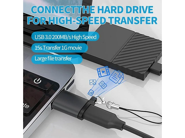 Alt view image 5 of 7 - USB to USB C 3.0 Adapter 4 Pack Type C to USB A Converter USB-C Female to USB Male Compatible for Apple MacBook Pro Mac Book iPad iPhone 16 15 14 13 12 Pro Max Galaxy S20-S23 More Black