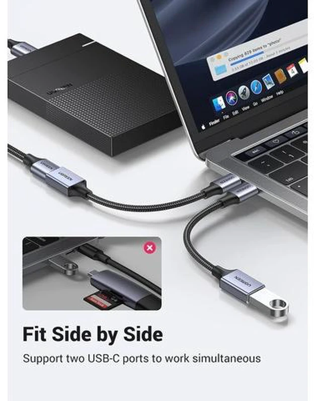 Alt view image 4 of 7 - USB C to USB A 3.2 Adapter USB C Male to USB Female Adapter Nylon Braid Type C OTG Cable Compatible with iPhone 16 15 Pro S23 Ultra MacBook Pro 2022 MacBook Air/Mini iPad