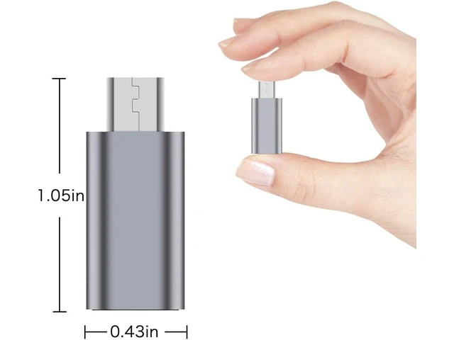 Alt view image 5 of 6 - USB C to Micro USB Adapter (4-Pack) Type C Female to Micro USB Male Convert Connector Support Charge Data Sync Compatible with Galaxy S7 S7 Edge Nexus 5 6 and Micro USB Devices (Grey)