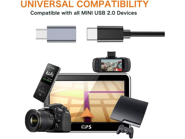 Alt view image 5 of 5 - USB C to Mini USB 2.0 Adapter (2-Pack)Type C Female to Mini USB 2.0 Male Convert Connector Support Charge & Data Sync Compatible GoPro Hero 3+ MP3 Players Dash Cam Digital Camera GPS Receiver etc