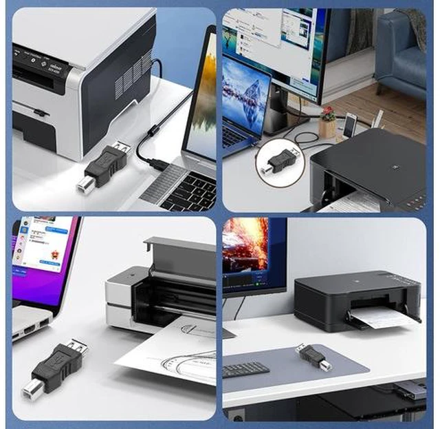 Alt view image 5 of 7 - USB A to B Adapter USB 2.0 A Female to USB B Male Printer Converter Connector Plug for Printer/Scanner Extender Connection Printer to USB Adapter (F/M ??-????????)