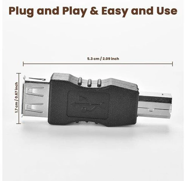 Alt view image 6 of 7 - USB A to B Adapter USB 2.0 A Female to USB B Male Printer Converter Connector Plug for Printer/Scanner Extender Connection Printer to USB Adapter (F/M ??-????????)
