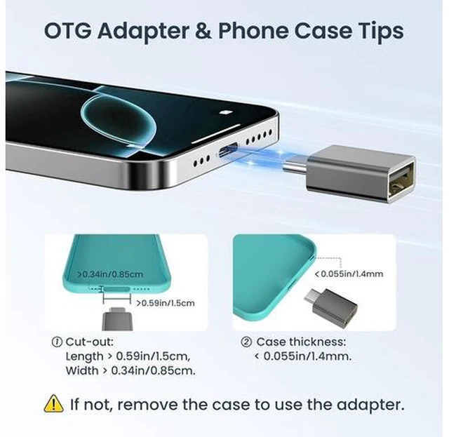 Alt view image 4 of 7 - USB Flash Drive Adapter to USB C 4-Pack Type C Flash Drive Adapter Thunderbolt 4 to Type A OTG Converter for Apple iPhone 16 15 Max MacBook Pro/Air Mac iPad Pro Samsung Galaxy S24 PC iWatch 10