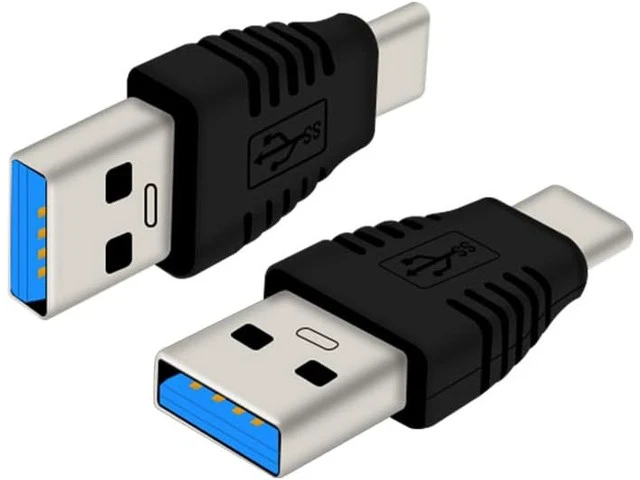 Alt view image 2 of 7 - Type-C Male to USB3.0 Male AdapterUSB C to USB A 5G 3A Converter USB 3.1 AM to CM Support Data Synchronization and Charging Suitable for Mobile Phones Computers 2-Pack