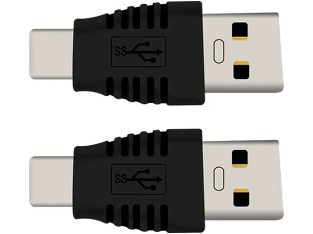 Alt view image 3 of 7 - Type-C Male to USB3.0 Male AdapterUSB C to USB A 5G 3A Converter USB 3.1 AM to CM Support Data Synchronization and Charging Suitable for Mobile Phones Computers 2-Pack