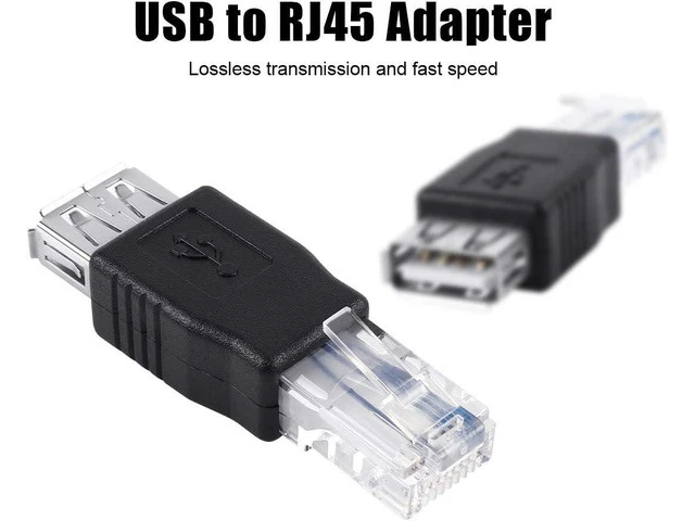 Alt view image 2 of 7 - 1x Type A USB2.0 Female to Ethernet RJ45 Male Plug Adapter Connector