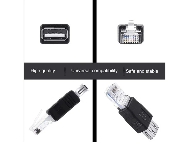 Alt view image 5 of 7 - 1x Type A USB2.0 Female to Ethernet RJ45 Male Plug Adapter Connector