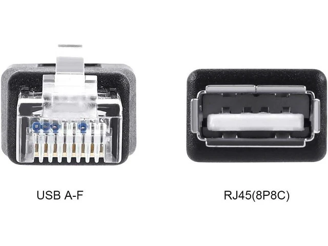Alt view image 7 of 7 - 1x Type A USB2.0 Female to Ethernet RJ45 Male Plug Adapter Connector