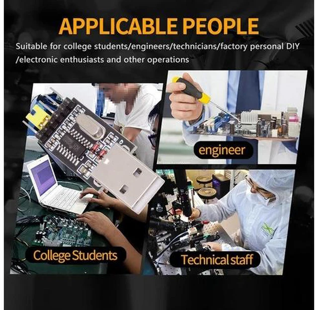 Alt view image 3 of 7 - USB2.0 Type-A to TTL Converter UART STC Module Serial Programmer CH340G CH340 3.3V 5V Adapter Replace PL-2303