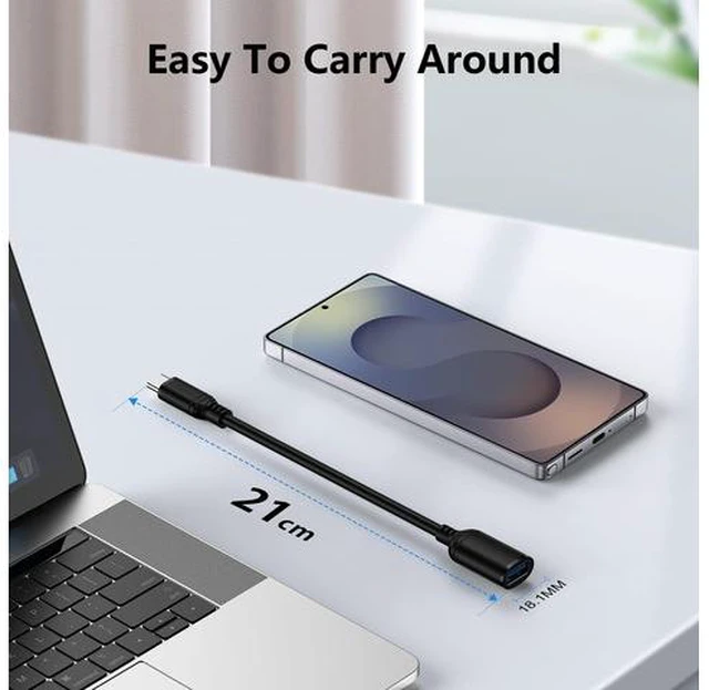 Alt view image 4 of 7 - USB C to USB 3.0 Adapter, USB C Android Adapter Male to USB A Female OTG On The Go Cable for Samsung Galaxy S26 S25 Edge Ultra S24 S23 S22 S21 S20 A36,Google Pixel 10 9 8 7 Pro,Moto G 5G 2025