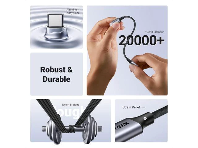Alt view image 6 of 7 - UGREEN USB C to 3.5mm Audio Adapter Type C to Headphone Aux Jack Dongle 24bit/96kHz HiFi DAC Cable Cord Compatible with iPhone 16 15 Pro Max/16 Plus, iPad, Galaxy S25 S24 Ultra, Pixel 9, Grey