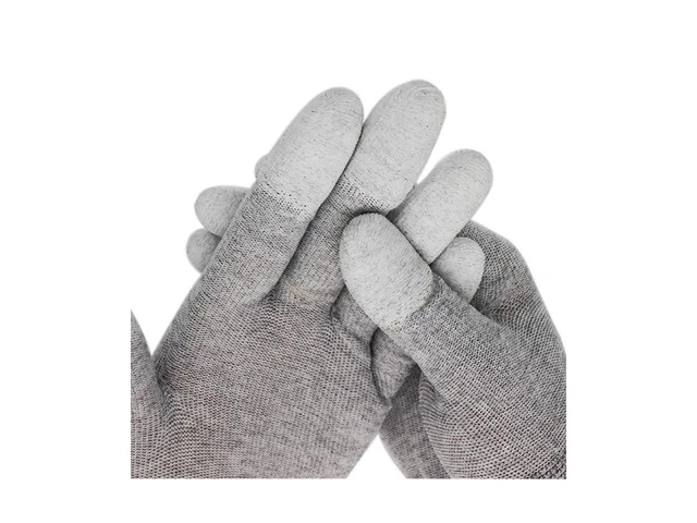 Alt view image 4 of 7 - Anti-Static Esd Gloves L Repair Carbon Fiber PU Coated Finger Anti Static ESD Wrist Strap Wrist Strap Cordless Anti Static Bracelet Electrostatic and Antistatic Cleaning Brush