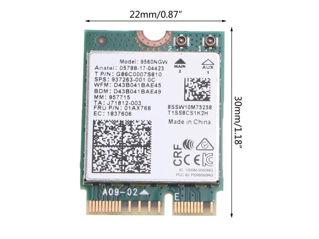Alt view image 6 of 6 - 9560 9560NGW Dual Band WiFi Card 802.11ac ax Wireless NGFF for .2 for KEY E WiF Dropship