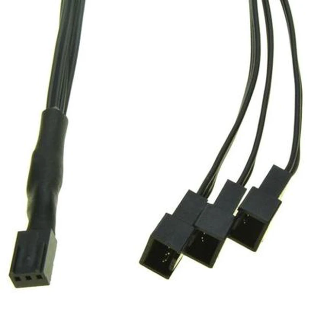 Main image of 12V 3Pin Fan PWM 1 to 3 way Power supply Extension Cable Y Splitter Port Multiplier Computer PC Cooling 22AWG wire