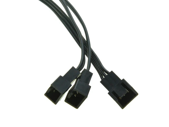 Alt view image 3 of 5 - 12V 3Pin Fan PWM 1 to 3 way Power supply Extension Cable Y Splitter Port Multiplier Computer PC Cooling 22AWG wire
